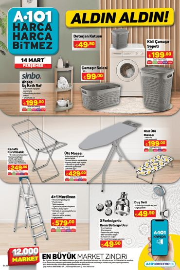 14 Mart A101 aktüel kataloğu A101 çekme karavan, üç tekerlekli elektrikli moped fiyatı