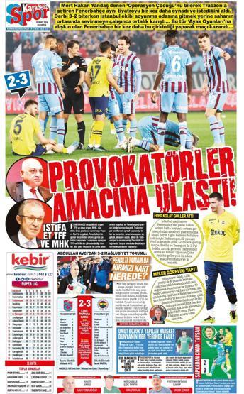 Olaylı Fenerbahçe maçı sonrası Trabzon yerel medyasından provokasyon çıkışı