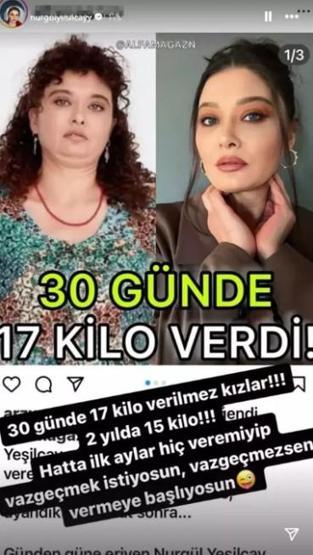 Nurgül Yeşilçay 30 günde 17 kilo iddiasına cevap verdi