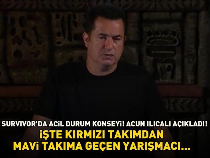 Survivorda acil durum konseyi Acun Ilıcalı açıkladı İşte kırmızı takımdan mavi takıma geçen yarışmacı...