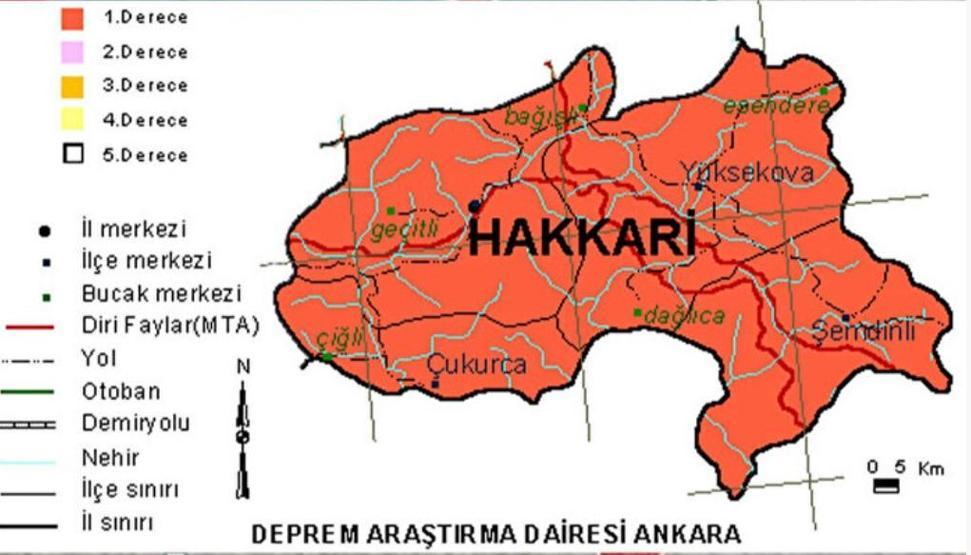 Hakkari deprem risk haritası Hakkari Şemdinli - Yüksekova fay hattı aktif mi, nereden geçiyor