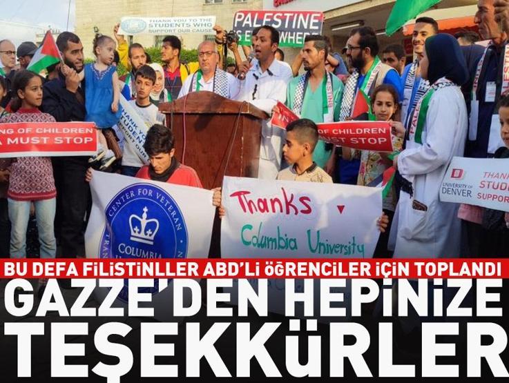 Bu defa Filistinliler ABDli öğrenciler için toplandı: Gazzeden hepinize teşekkürler