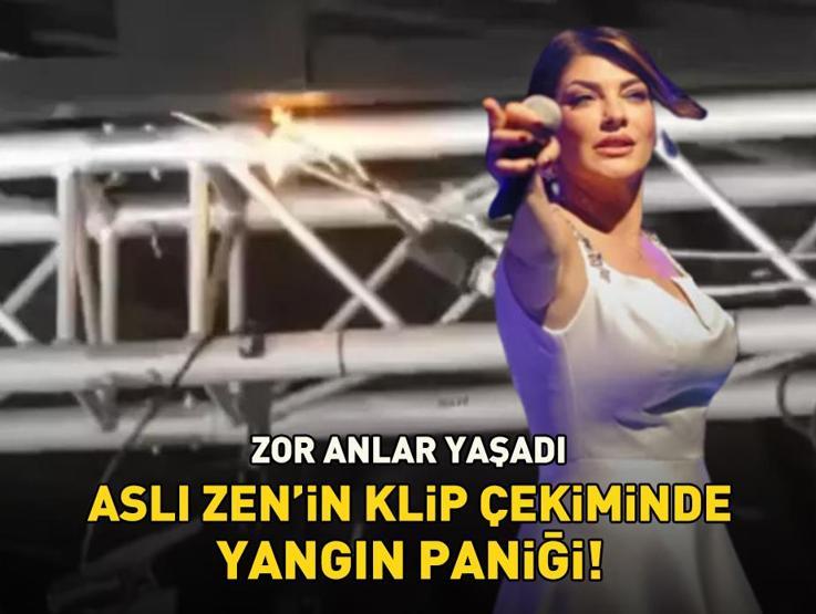 Şarkıcı Aslı Zen klip çekiminde zor anlar yaşadı Sette yangın çıktı