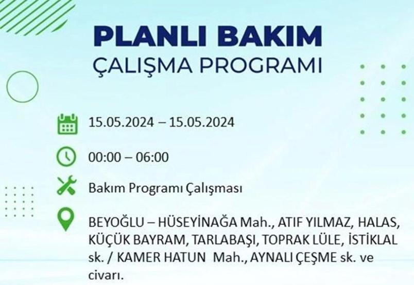 İstanbul 15 Mayıs elektrik kesintisi listesi: Elektrikler ne zaman gelecek