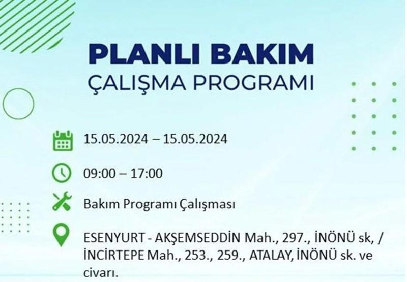 İstanbul 15 Mayıs elektrik kesintisi listesi: Elektrikler ne zaman gelecek