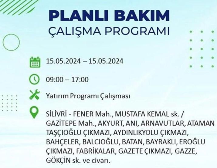 İstanbul 15 Mayıs elektrik kesintisi listesi: Elektrikler ne zaman gelecek