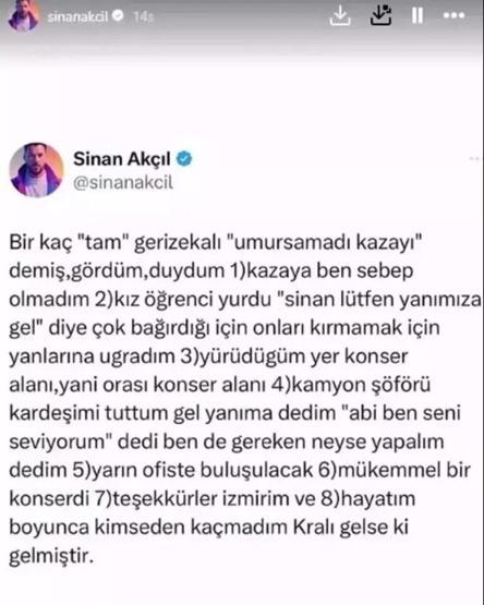 Kazaya neden oldu haberlerine ateş püskürdü Sinan Akçıl sessizliğini böyle bozdu
