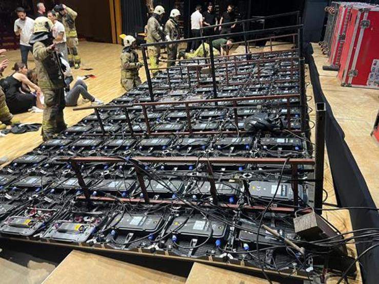 Cemal Reşit Rey Konser Salonu’nda dev ekran insanların üzerine devrildi Yaralılar var