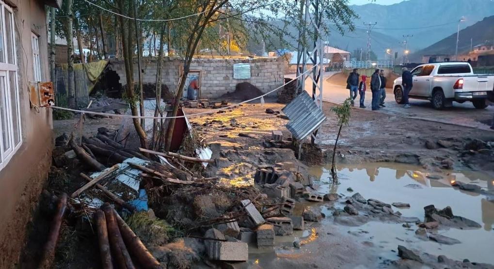 Vanda sağanak sele döndü 52 hayvan telef oldu, 10 ev hasar gördü