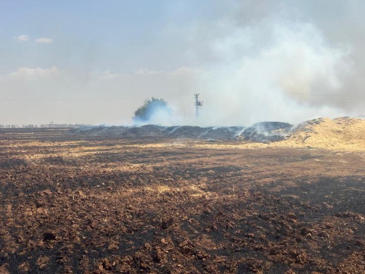 Mardin’de aynı tarlada 4’üncü yangın: Bin 500 ton saman alev alev yandı