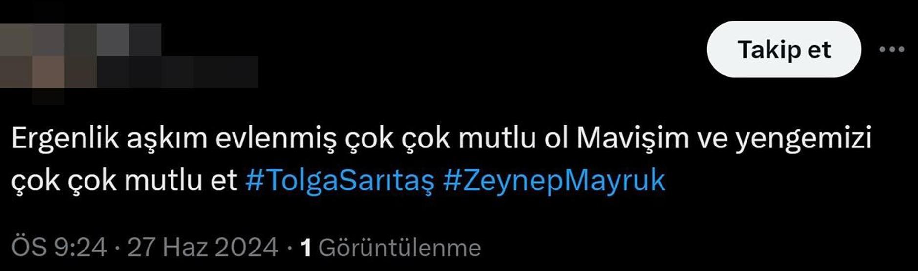 Tolga Sarıtaş ve Zeynep Mayruk dünyaevine girdi Sosyal medya yıkıldı: Ergenlik aşkım evlenmiş