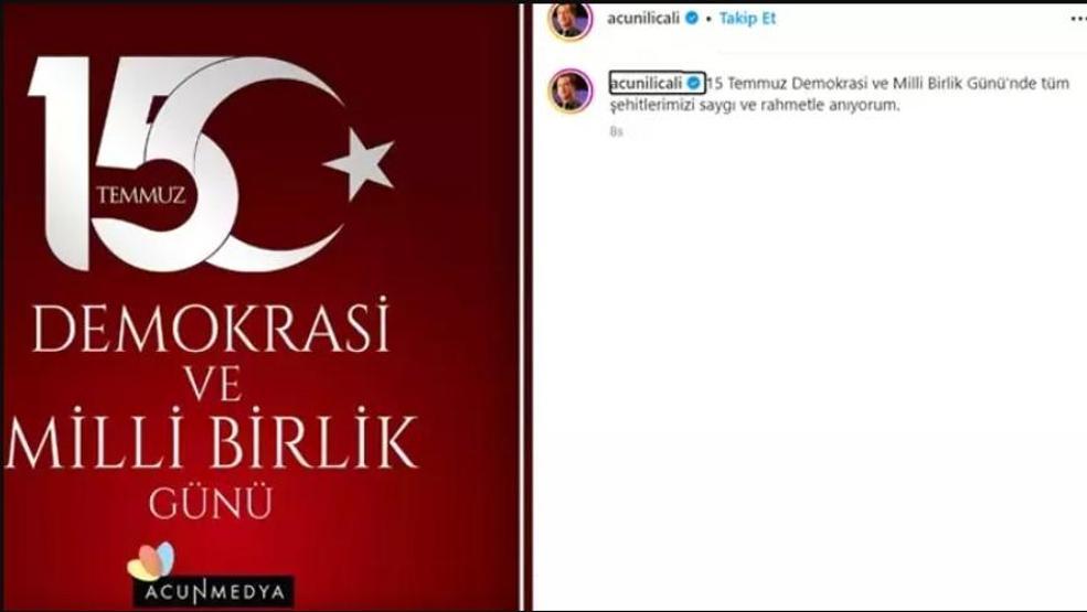 Ünlü isimlerden 15 Temmuz paylaşımları