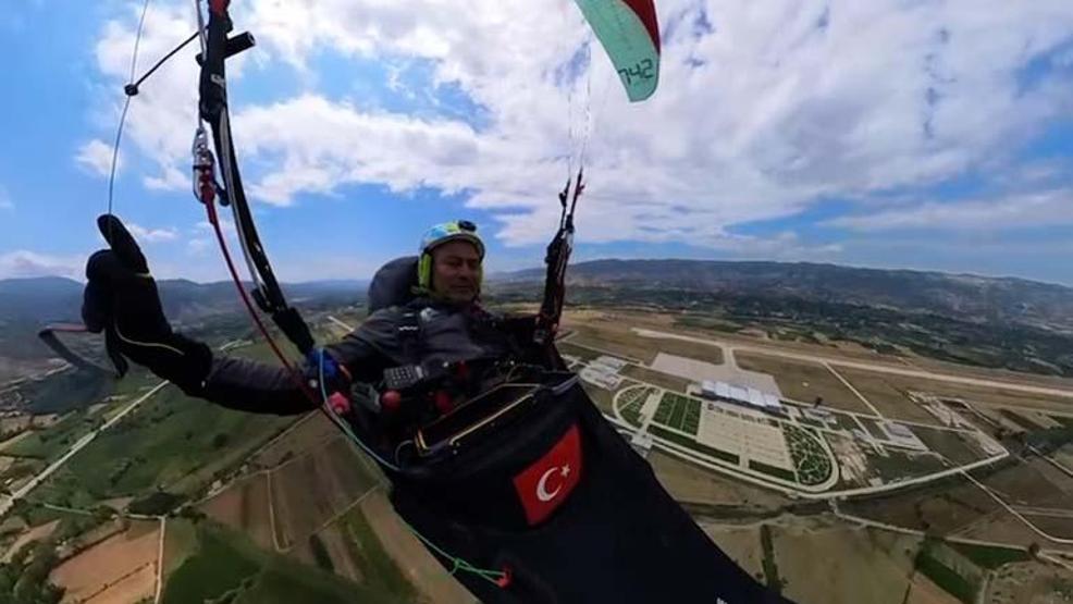 Paraşütü ile uçtuğu Tokatı kuş bakışı kaydetti