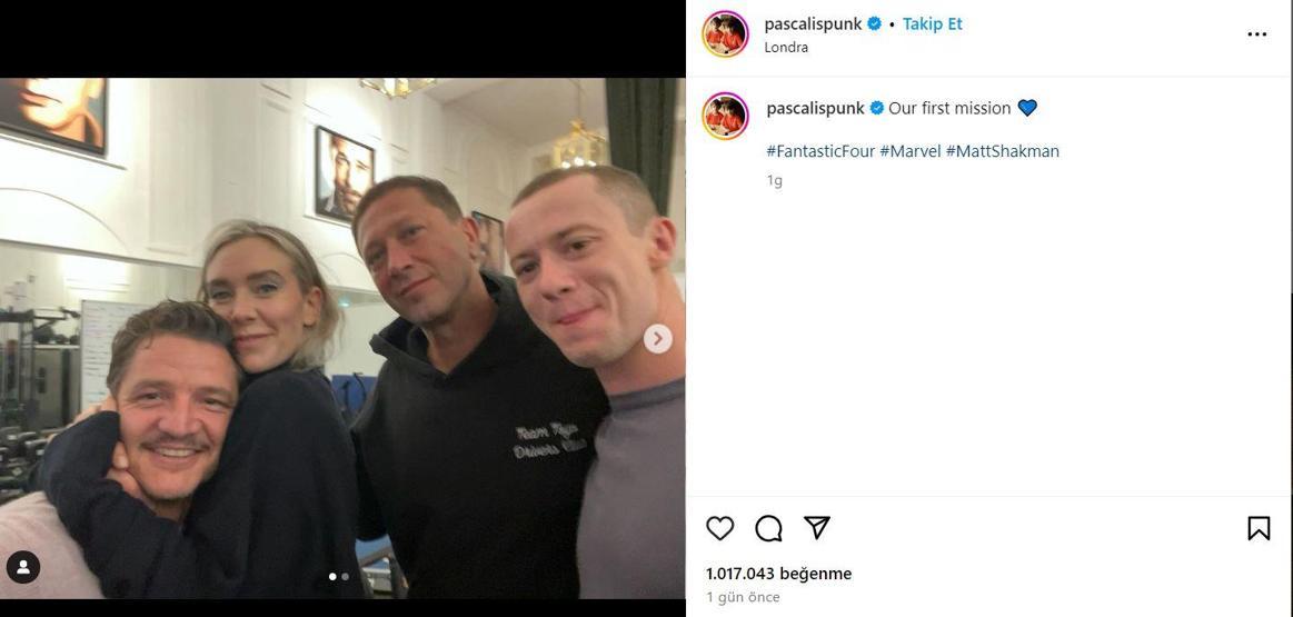 Fantastik Dörtlü ekibi bir arada Pedro Pascal Birlikte ilk görevimiz dedi, beğeni butonu çöktü
