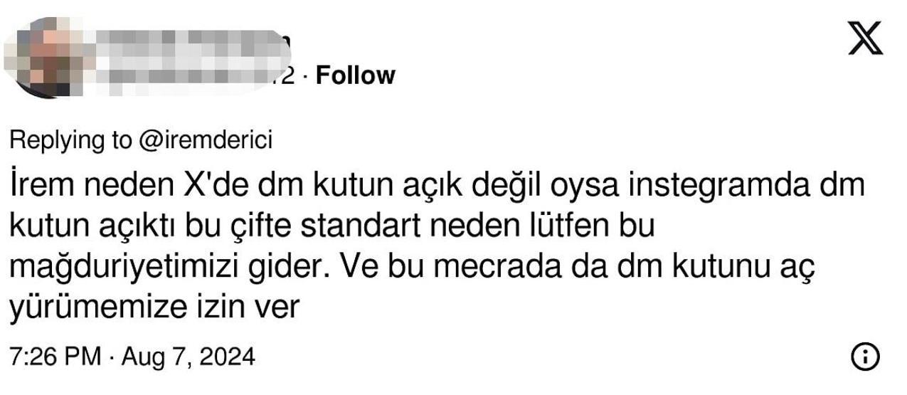 Instagrama erişim engeli gelince Xi daha aktif kullanmaya başladı İrem Dericiden takipçisinin DM sorusuna şaşırtan yanıt