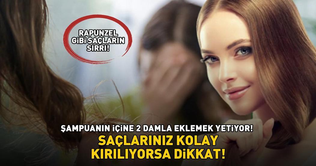 RAPUNZEL GİBİ SAÇLARIN SIRRI Saçlarınız kolay kırılıyorsa çözümü burada Şampuanın içine 2 damla eklemek yetiyor