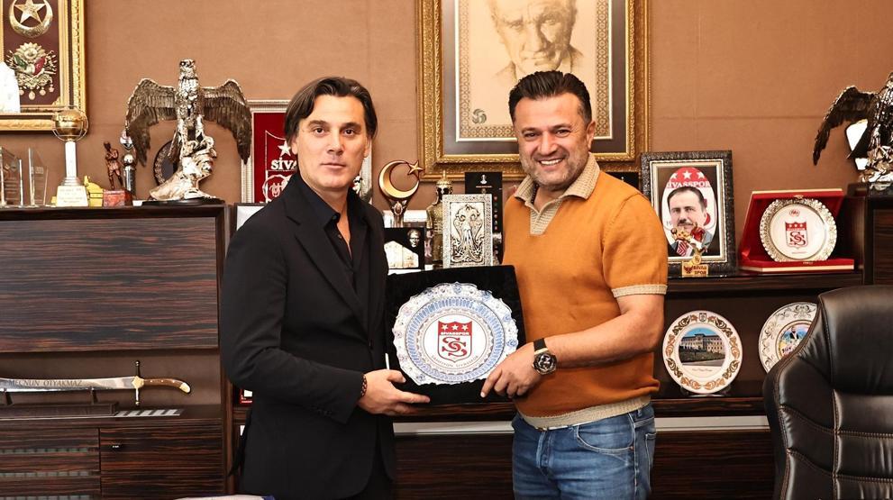 A Milli Takım Teknik Direktörü Vincenzo Montella, Sivassporu ziyaret etti