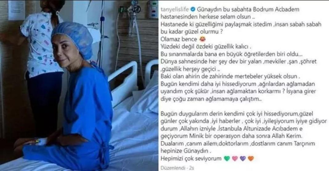 Tanyeli hastane odasından paylaştı İnsan ağlamaktan korkar mı