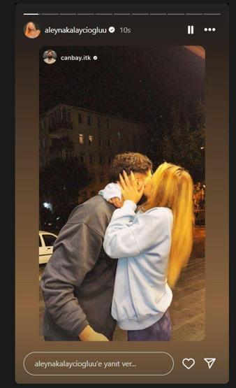 Survivor Aleyna Kalaycıoğlu ile rapçi sevgilisi Canbay aşka geldi ÖPMELERE DOYAMADI