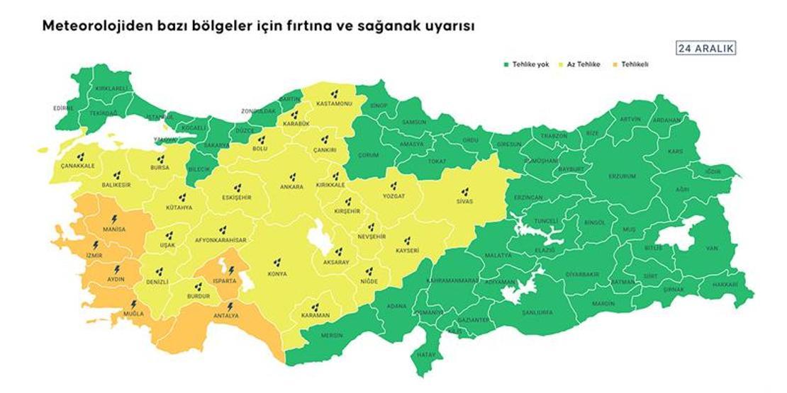 Dikkat Meteoroloji listeyi açıkladı... 6 ilde turuncu 24 ilde sarı alarm