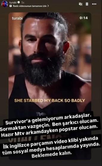 Turbo Turabi Survivora gelemiyorum diyerek yeni şarkısını duyurdu POPSTAR OLACAĞIM