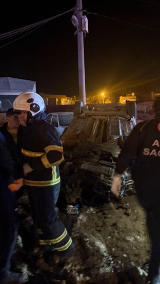 Halı saha maçı dönüşü feci kaza Hastaneye kaldırıldılar