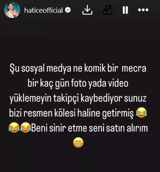 Haticenin sosyal medya tepkisi: ÇOK KOMİK BİR MECRA