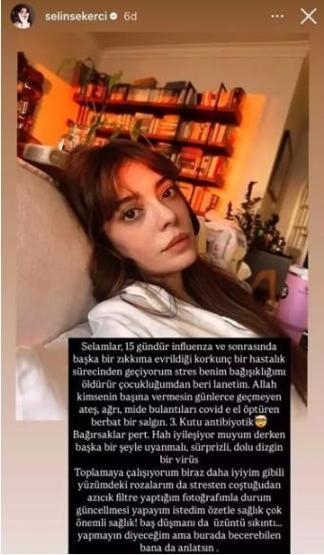 Selin Şekerci sosyal medyadan hastalığını açıkladı Takipçilerini korkuttu