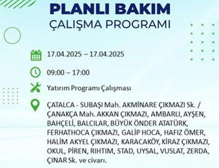 İSTANBUL’DA ELEKTRİKLER NE ZAMAN GELECEK İstanbulun 21 ilçesinde elektrik kesintisi