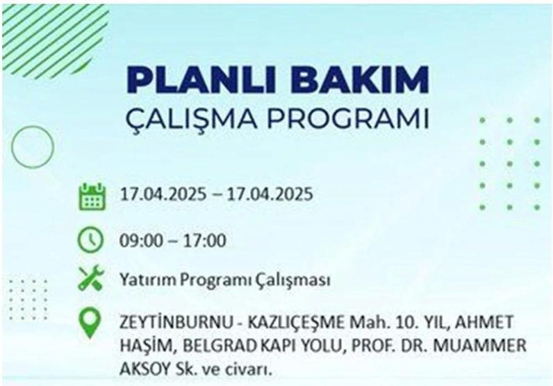 İSTANBUL’DA ELEKTRİKLER NE ZAMAN GELECEK İstanbulun 21 ilçesinde elektrik kesintisi