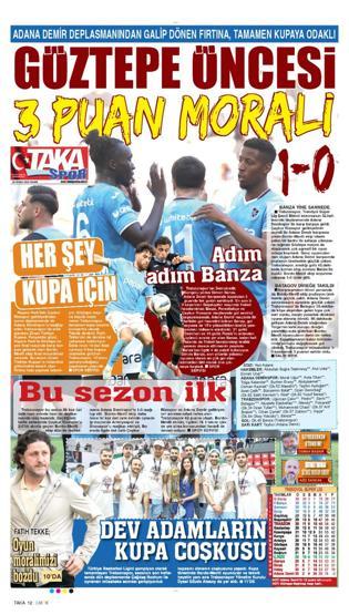 Trabzonspor, Adanada 3 puanı tek golle aldı Yerel basın manşetleri dikkat çekti...
