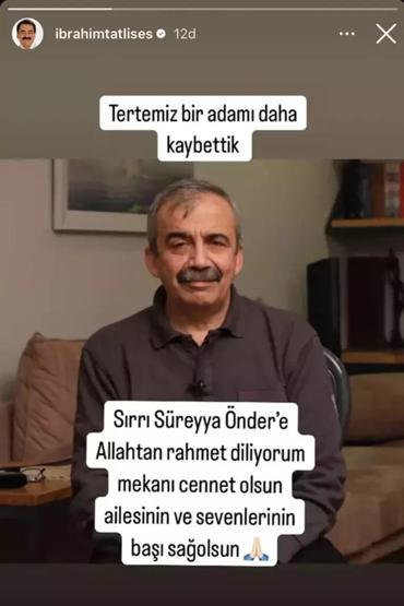 Sırrı Süreyya Önderin ölümü sonrası ünlülerden başsağlığı mesajları: MEKANI CENNET OLSUN