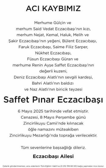 Pınar Eczacıbaşı hayatını kaybetti CENAZE TÖRENİ BİLGİLERİ BELLİ OLDU
