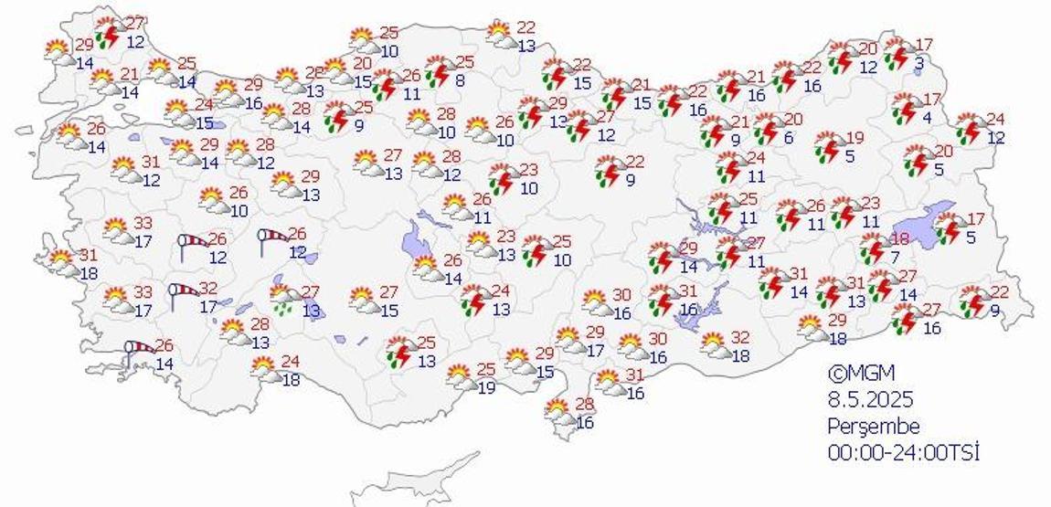 Bu illerde yaşayanlar dikkat Meteorolojiden kuvvetli gök gürültülü sağanak alarmı