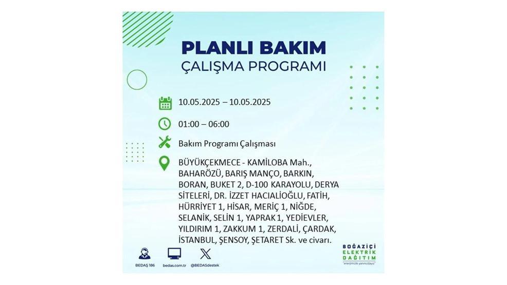 10 MAYIS İSTANBUL ELEKTRİK KESİNTİSİ: İstanbulda Elektrikler Ne Zaman Gelecek BEDAŞ AYEDAŞ 10 Mayıs Elektrik Kesintisi Açıklaması