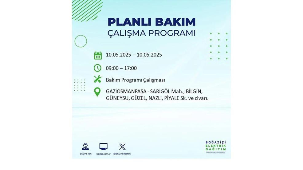 10 MAYIS İSTANBUL ELEKTRİK KESİNTİSİ: İstanbulda Elektrikler Ne Zaman Gelecek BEDAŞ AYEDAŞ 10 Mayıs Elektrik Kesintisi Açıklaması