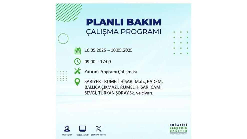 10 MAYIS İSTANBUL ELEKTRİK KESİNTİSİ: İstanbulda Elektrikler Ne Zaman Gelecek BEDAŞ AYEDAŞ 10 Mayıs Elektrik Kesintisi Açıklaması