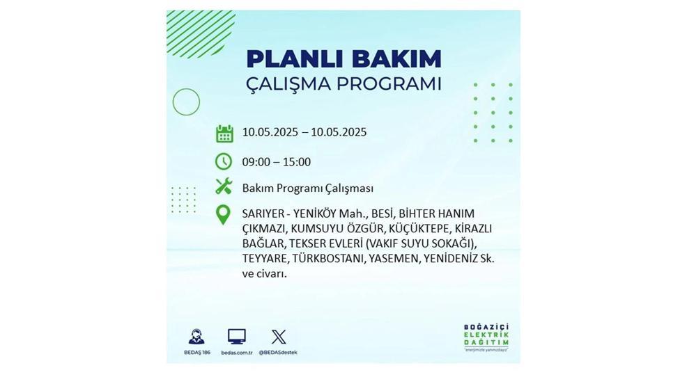 10 MAYIS İSTANBUL ELEKTRİK KESİNTİSİ: İstanbulda Elektrikler Ne Zaman Gelecek BEDAŞ AYEDAŞ 10 Mayıs Elektrik Kesintisi Açıklaması