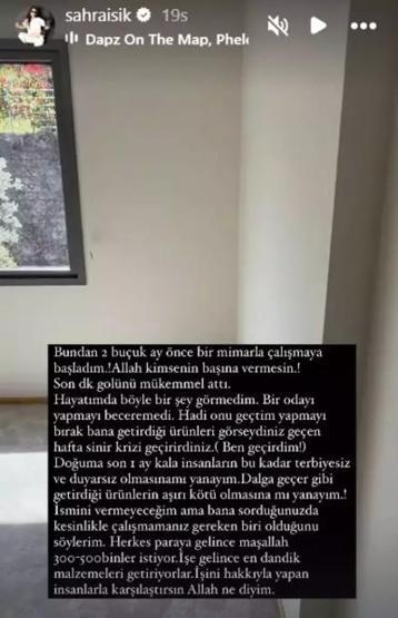 Doğuma günler kala mimar krizi Sahra Işık yaşadıklarını böyle anlattı