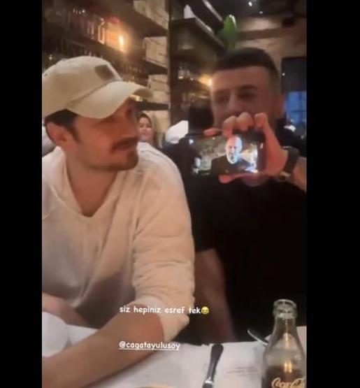 Çağatay Ulusoy arkadaşı Mustafa Mert Koçun doğum gününde Siz hepiniz Eşref tek