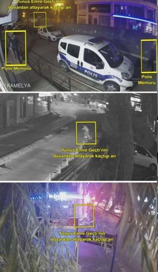 Şeyda Yılmaz’ı şehit eden katil Yunus Emre Geçtinin karakoldan kaçış anları ortaya çıktı
