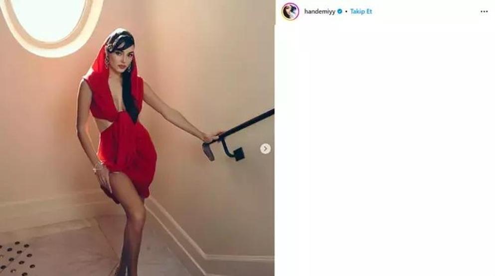 Hande Erçel kırmızılar içinde SOSYAL MEDYAYI YAKTI GEÇTİ