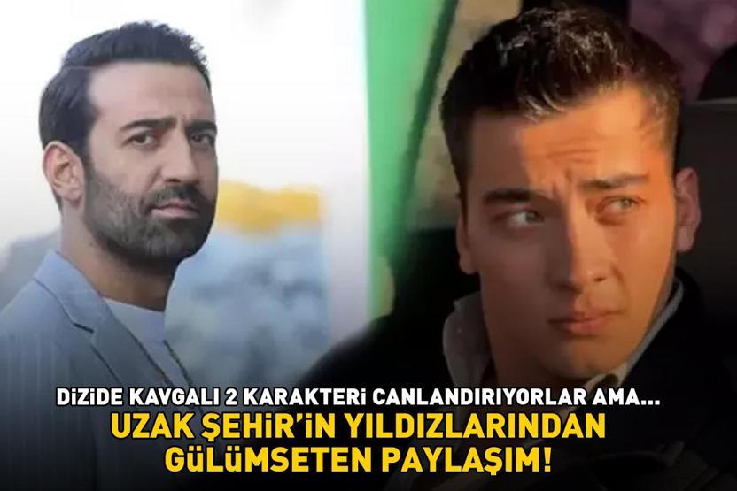 Uzak Şehirin yıldızları Ferit Kaya ile Atakan Özkayadan gülümseten paylaşım Dizide kavgalı 2 karakteri canlandırıyorlar ama...