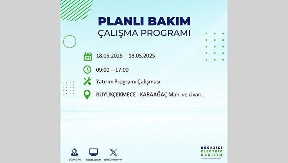 9 İLÇEDE ELEKTRİKLER YOK İSTANBUL ELEKTRİK KESİNTİSİ: 18 Mayıs İstanbulda Elektrikler Ne Zaman Gelecek BEDAŞ - AYEDAŞ Elektrik Kesintisi Sorgulama