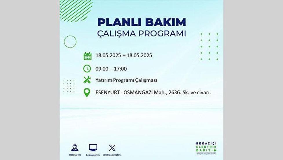 9 İLÇEDE ELEKTRİKLER YOK İSTANBUL ELEKTRİK KESİNTİSİ: 18 Mayıs İstanbulda Elektrikler Ne Zaman Gelecek BEDAŞ - AYEDAŞ Elektrik Kesintisi Sorgulama