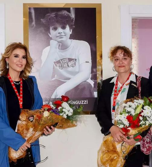 Gülben Ergen sosyal medyadan duyurdu Bayburtta Mattia Ahmet Minguzzi anaokulu açıldı