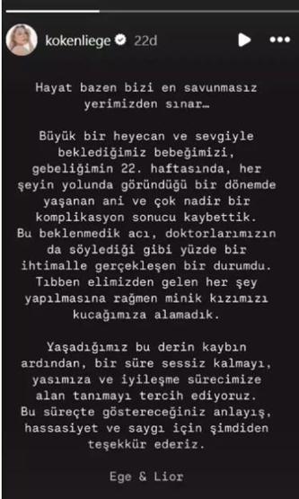 6 aylık hamile olan oyuncu Ege Kökenli bebeğini kaybetti