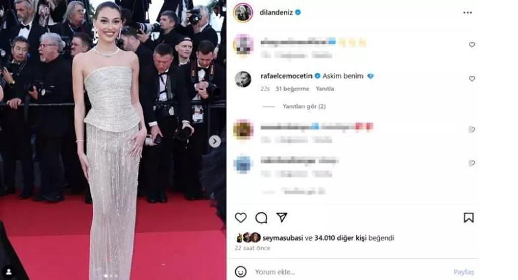 Dilan Çiçek Deniz, Cannesda Tarzıyla dikkat çekti