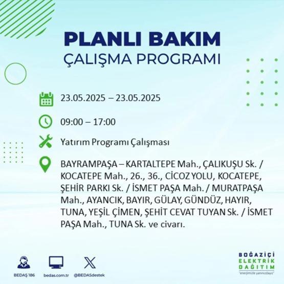 58 YERDE ELEKTRİKLER KESİK: 23 Mayıs İstanbul Elektrik Kesintisi Ne Zaman Bitecek İstanbulda Elektrikler Ne Zaman Gelecek BEDAŞ AYEDAŞ Elektrik Arıza Sorgulama