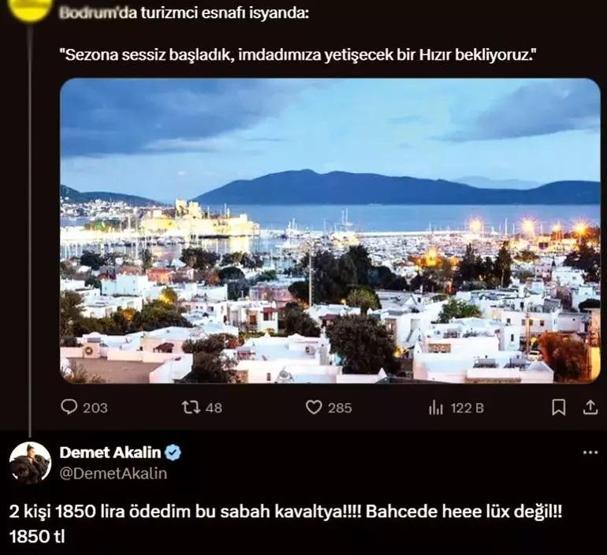 Kahvaltıya 1.850 TL ödedi Demet Akalın, Bodrumdaki pahalılığa bakın nasıl tepki gösterdi